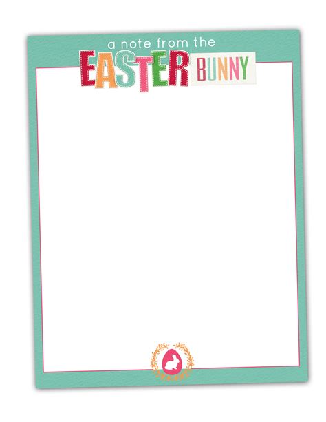 Printable Easter Bunny Letterhead